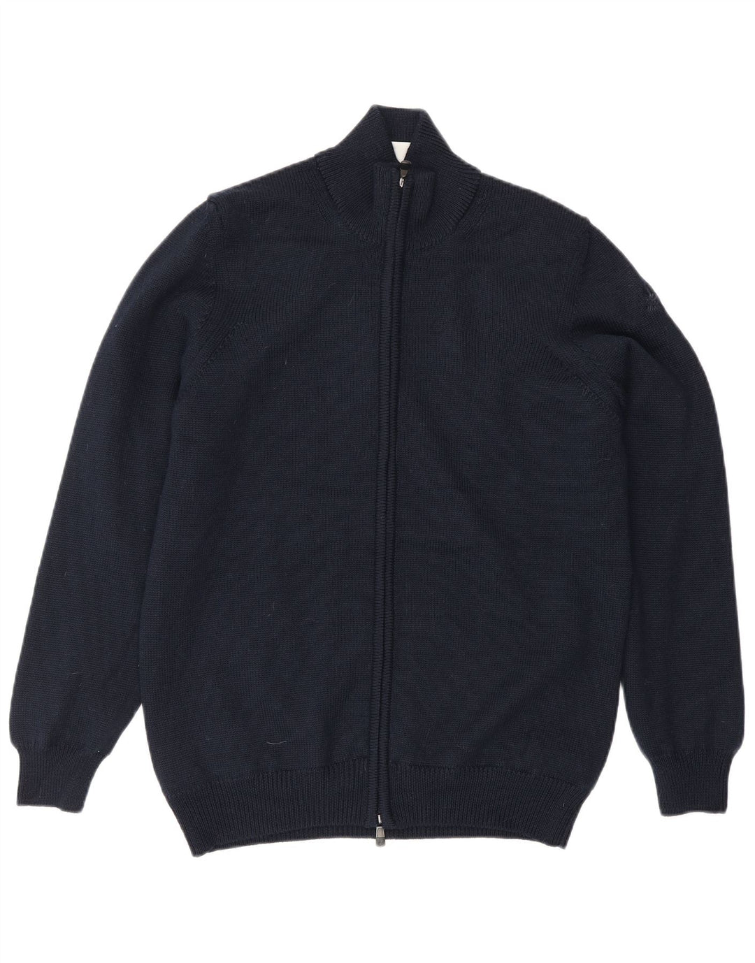 Lyle & Scott Herren-Strickjacke aus mittelblauer Wolle in Marineblau