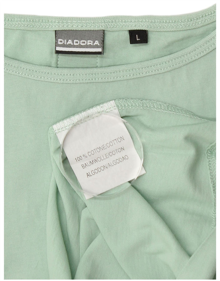 Diadora Damen Cami Top UK 14 Large Türkis Baumwolle