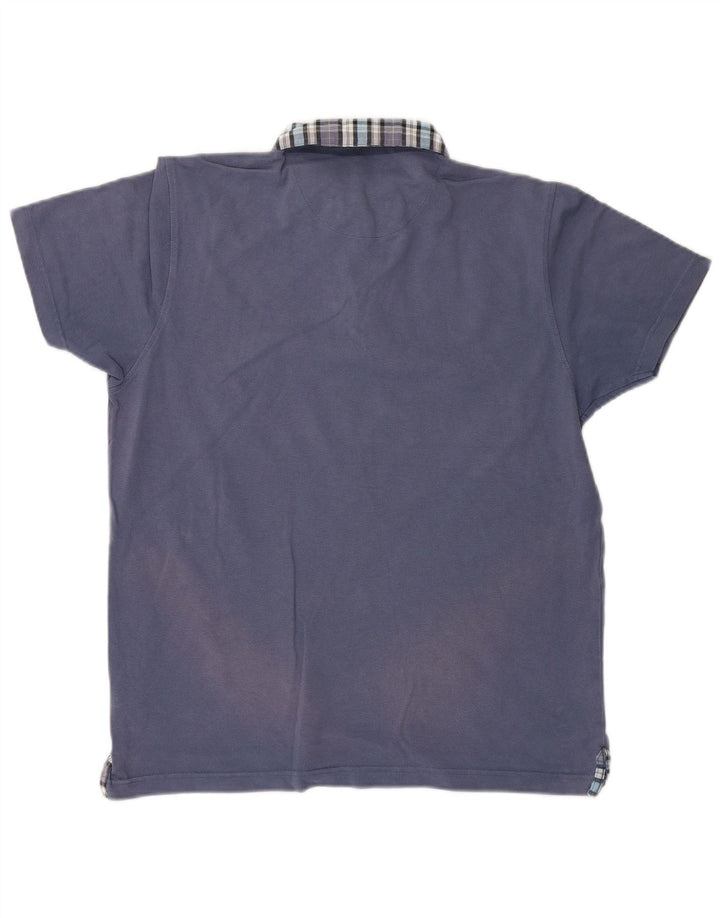 Pierre Cardin Herren-Poloshirt mit normaler Passform, groß, blau kariert, Baumwolle