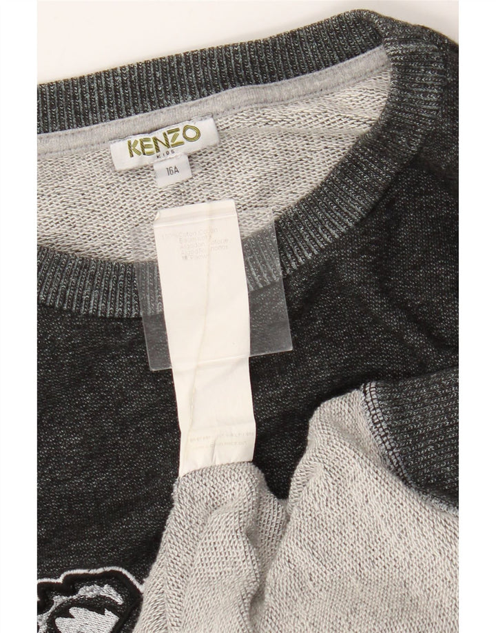 Kenzo Grafik-Sweatshirt für Jungen, 15–16 Jahre, graue Baumwolle
