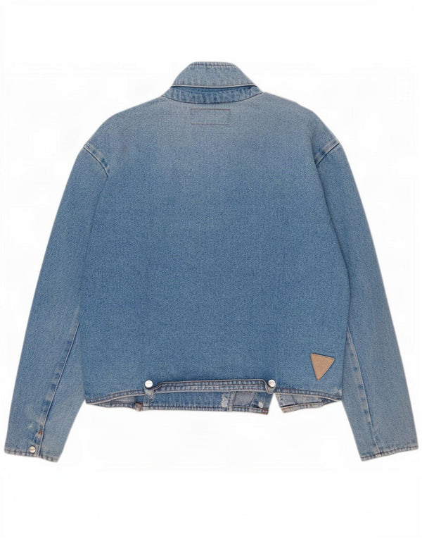 Vintage Damen Militär-Jeansjacke IT 46 Große blaue Baumwolle