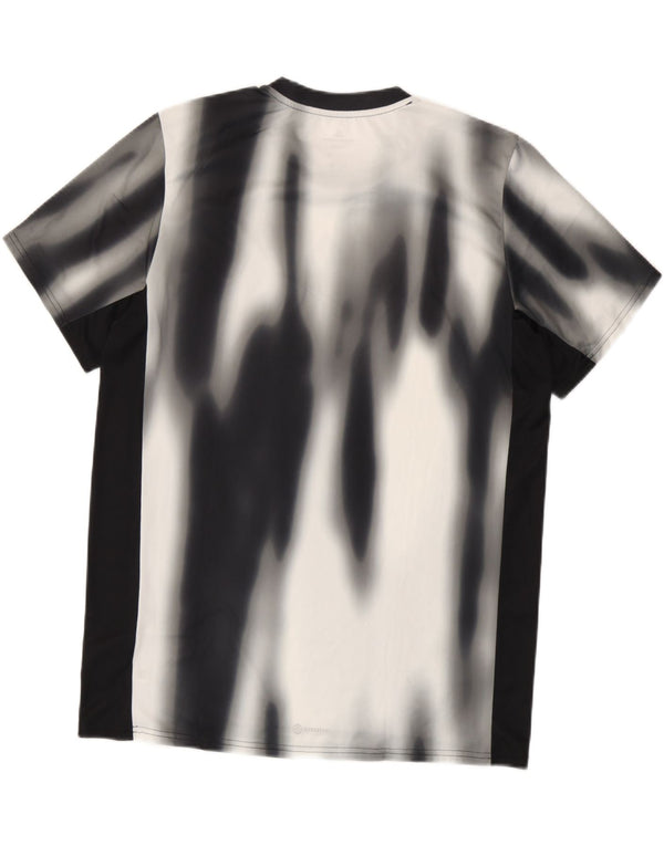 Adidas Herren T-Shirt Top Large Schwarz Tie Dye Polyester