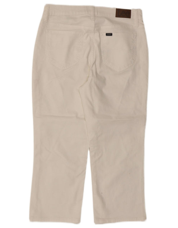 Lee Damen Caprijeans US 8 Medium W30 L21 Weiße Baumwolle