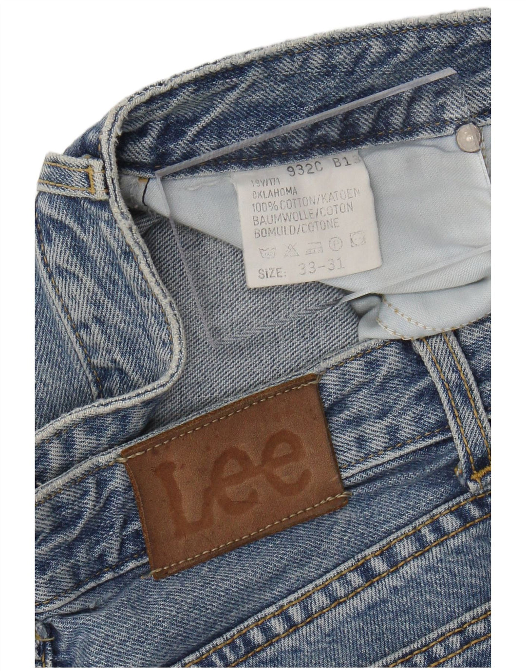 LEE Herren Oklahoma Tapered Jeans W33 L27 Blaue Baumwolle