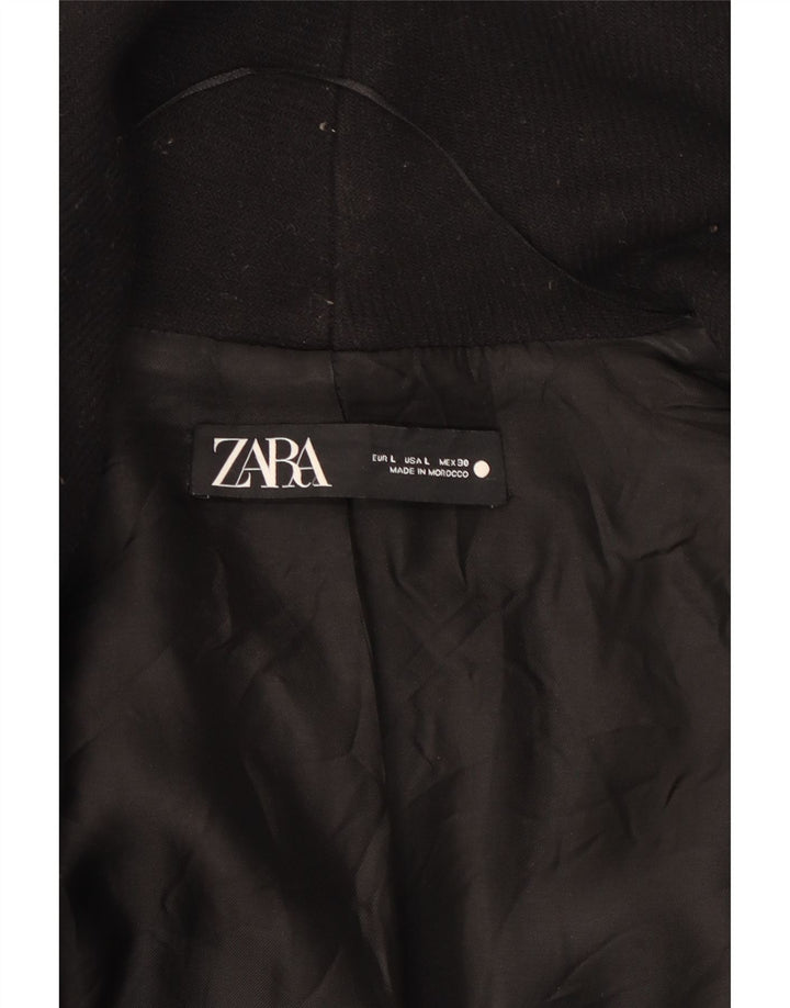Zara Damen Mantel UK 14 Medium Schwarz