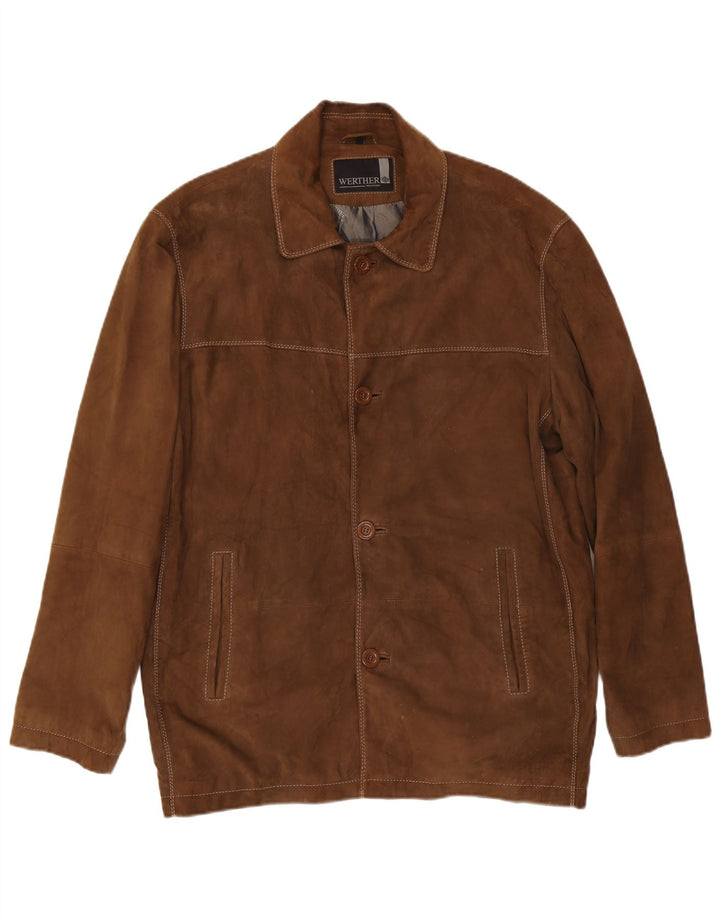 Werther Herren Wildlederjacke IT 54 2XL Braunes Leder