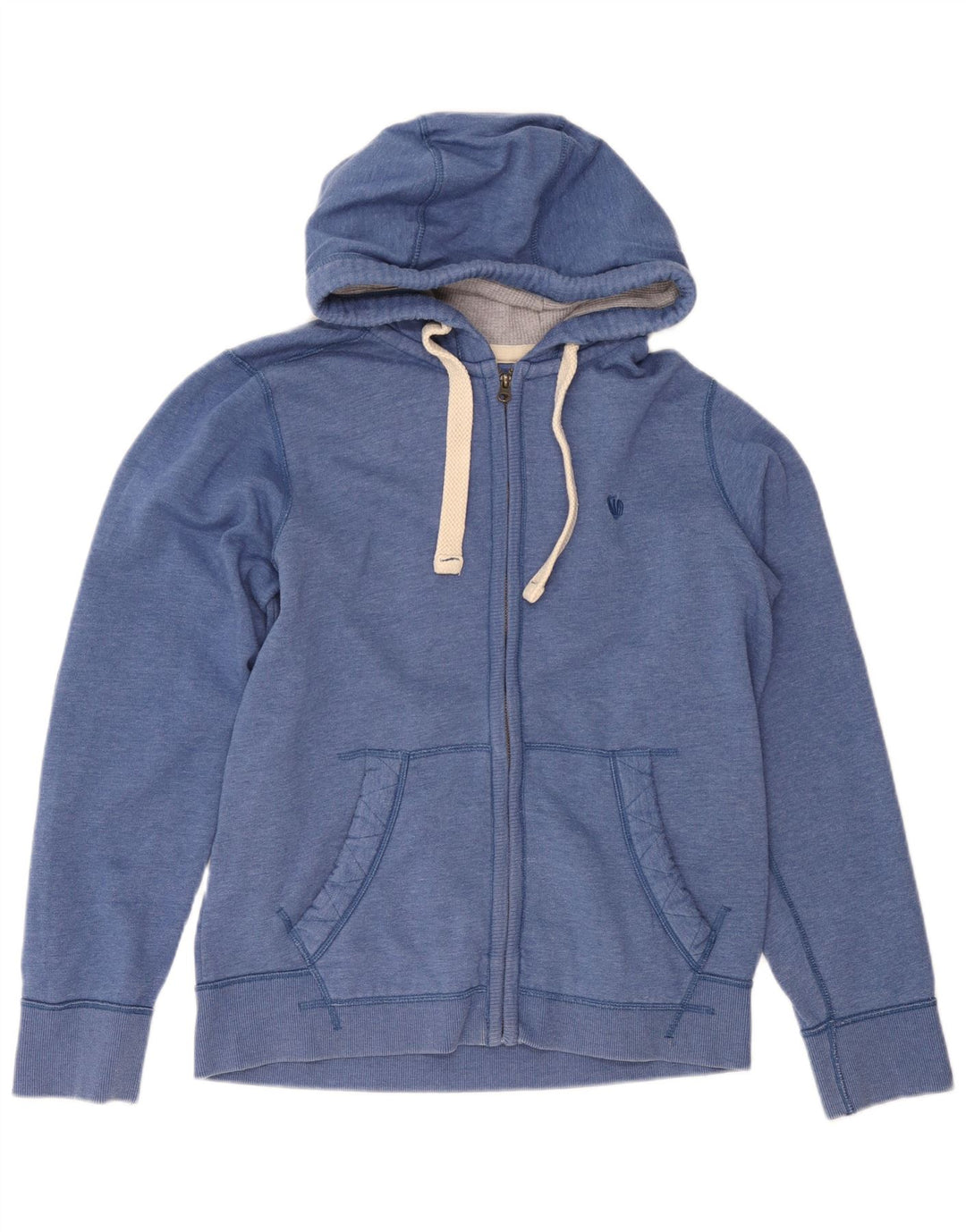 Fat Face Herren-Kapuzenpullover mit Reißverschluss, mittelblaue Baumwolle