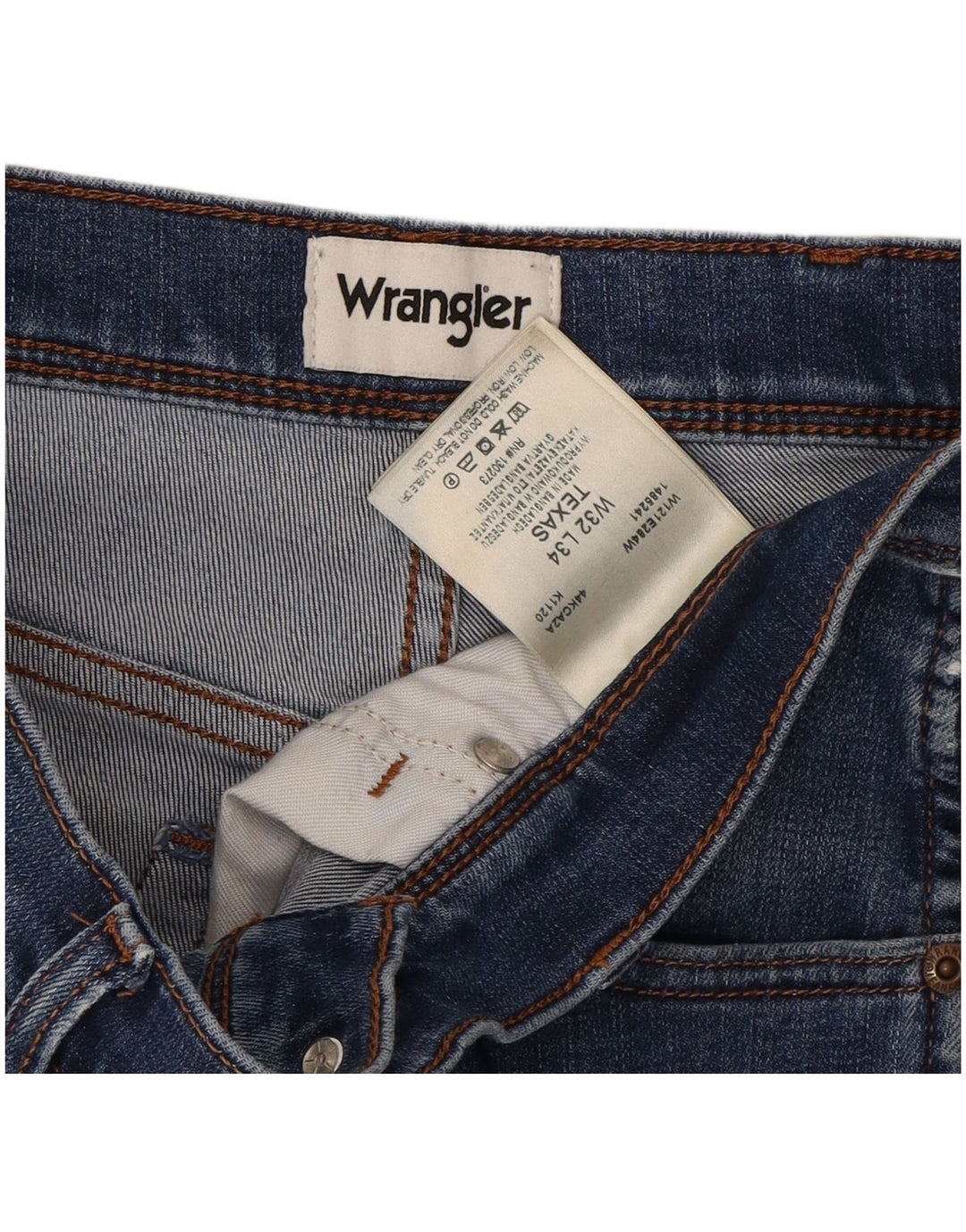 WRANGLER Herren Texas Straight Jeans W32 L34 Blaue Baumwolle