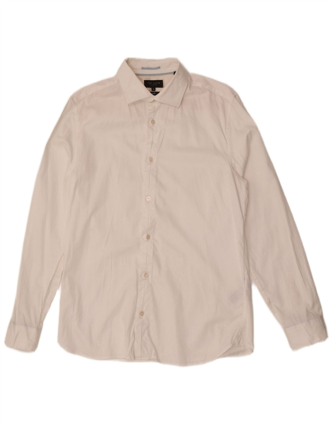 Ted Baker Herren-Slim-Fit-Hemd, Größe 4, groß, weiße Baumwolle