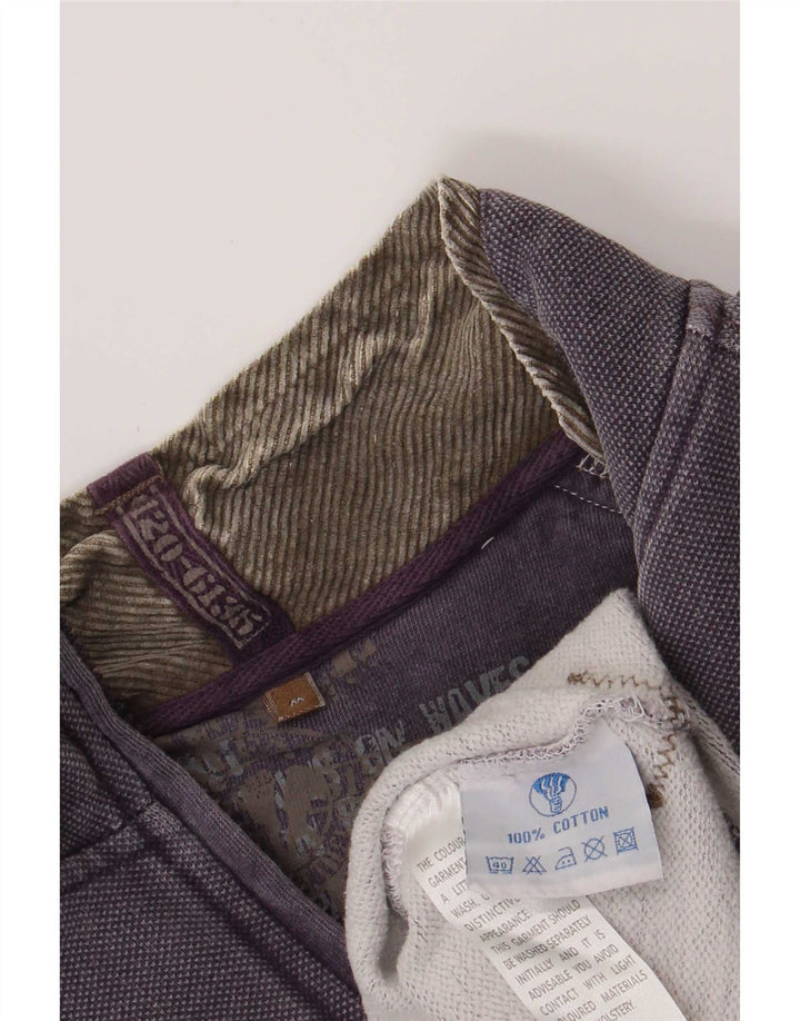 Fat Face Herren-Sweatshirt mit Reißverschluss am Hals, mittelviolette Baumwolle