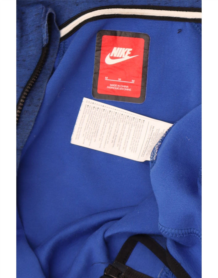 Nike Herren-Kapuzenpullover mit Reißverschluss, mittelblau gefleckte Baumwolle