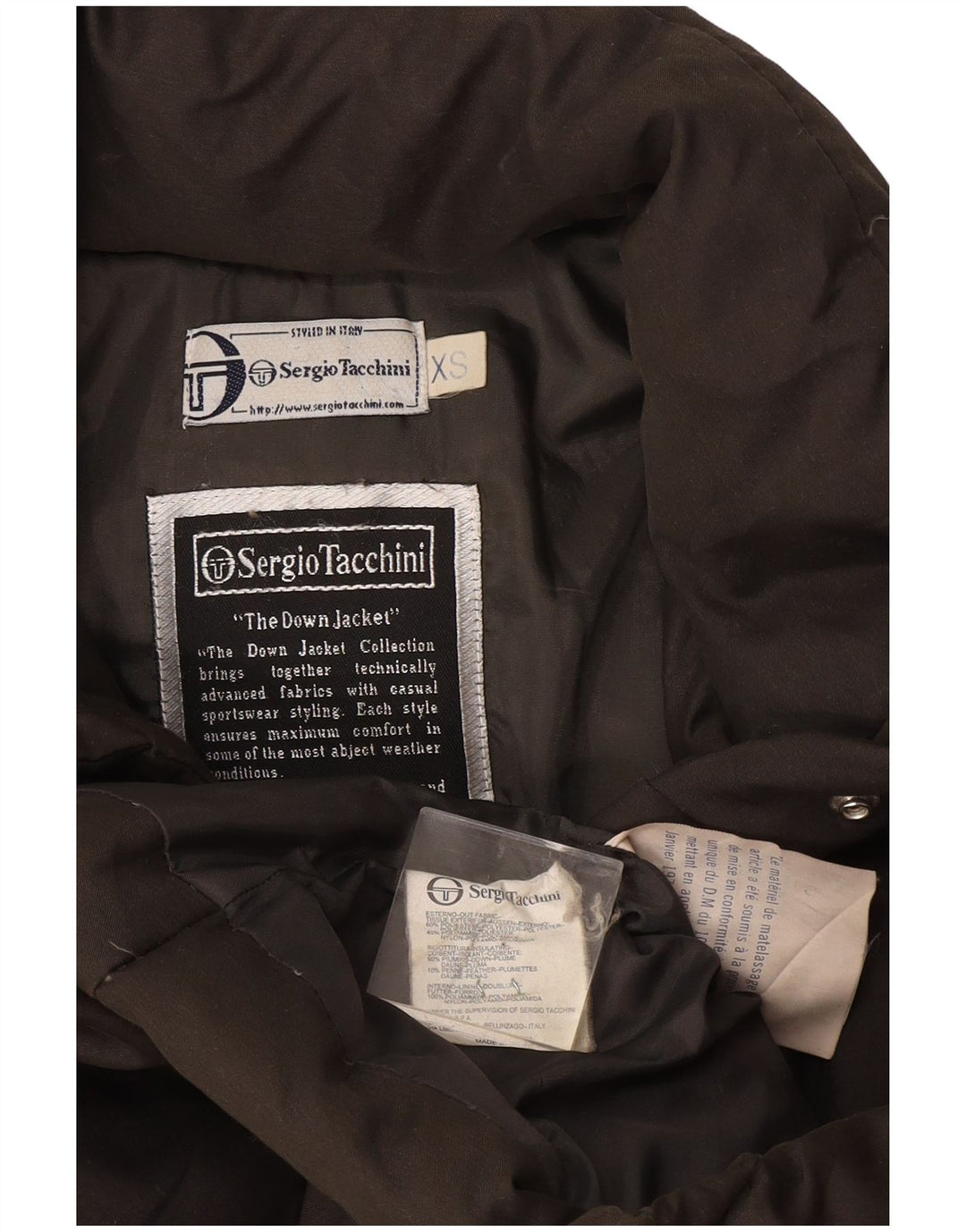 Sergio Tacchini Damen Longline Wattierter Mantel UK 6 XS Grün Polyester