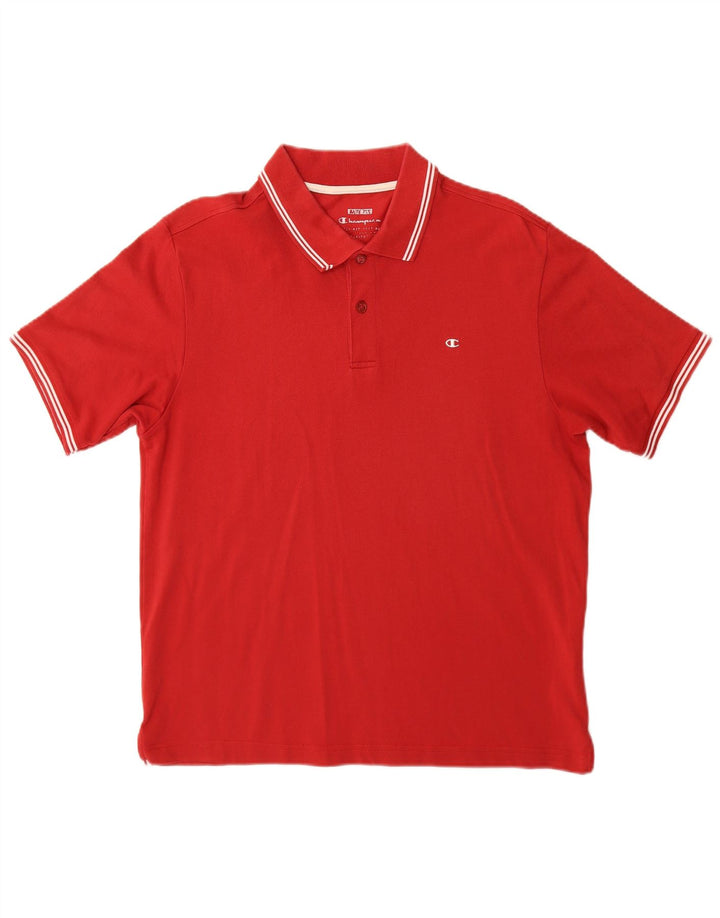 Champion Herren Easy Fit Poloshirt Mittelrote Baumwolle