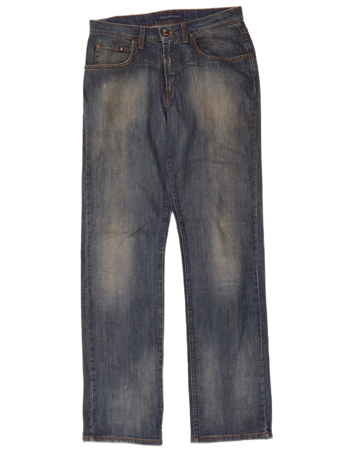 Trussardi Herren Straight Jeans W32 L34 Blaue Baumwolle