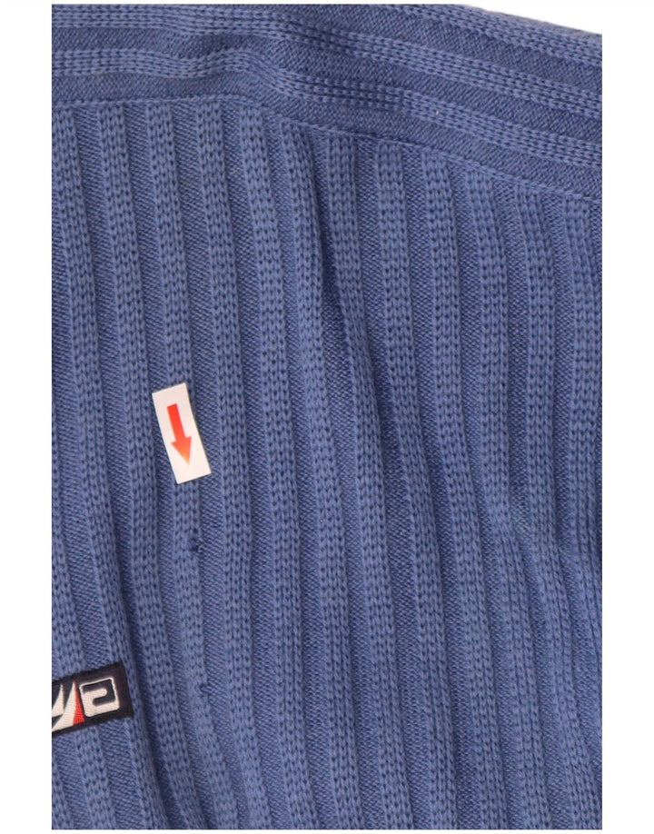 Vintage Herren Cardigan Pullover Groß Blau