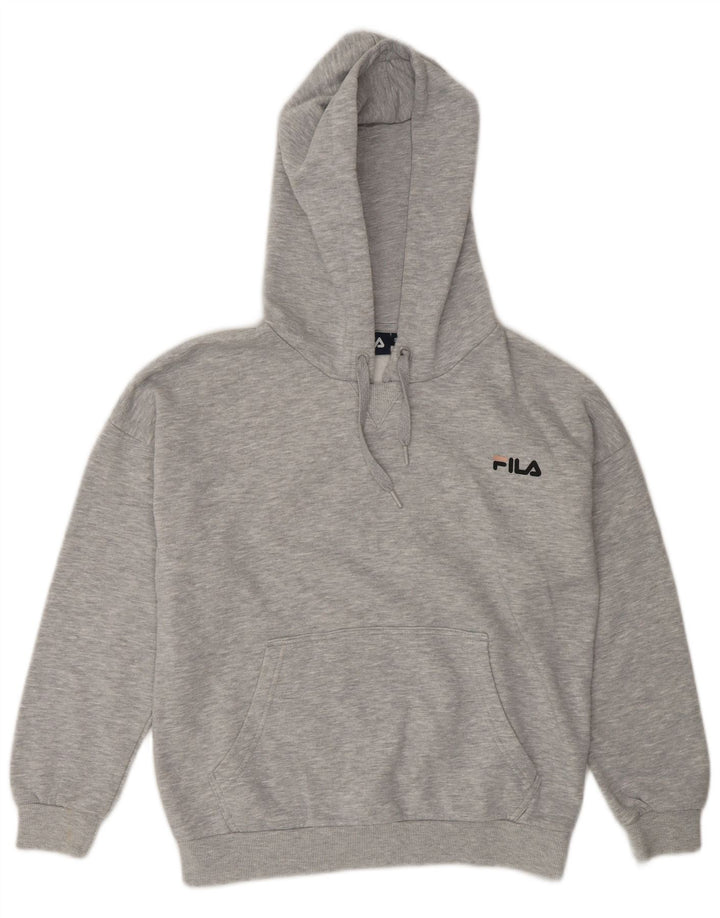 Fila Damen Übergroßer Kapuzenpullover UK 10 Small Grau Polyester