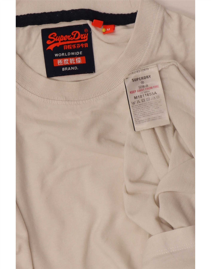 Superdry Herren T-Shirt-Oberteil aus mittelweißer Baumwolle