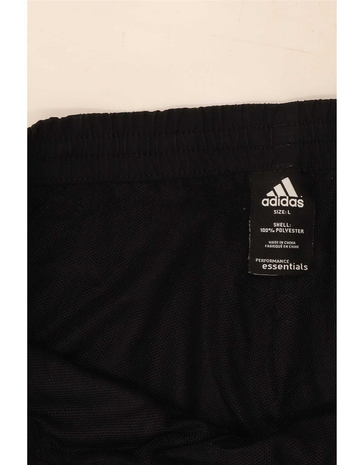 Adidas Herren-Trainingshose, Jogginghose, groß, aus schwarzem Polyester