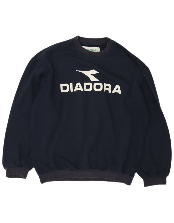 Diadora Herren-Sweatshirt mit Grafik, lockerer Passform, mittleres Marineblau