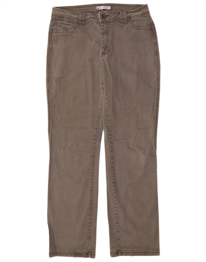 Lee Damen-Freizeithose mit klassischer Passform, US 12, Größe L, W32, L31, Khaki, Baumwolle