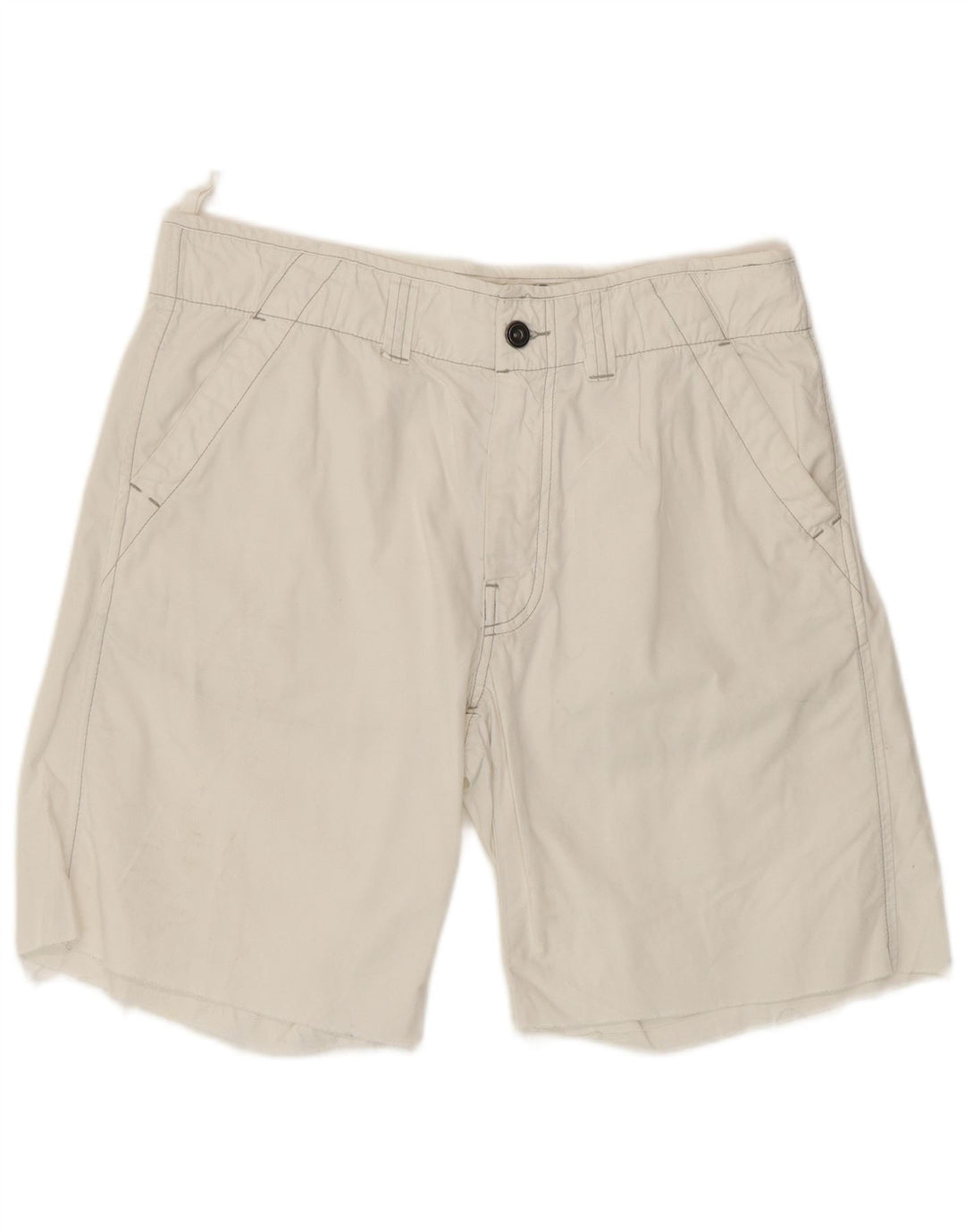 Murphy & Nye Herren-Chinoshorts, Größe L, W34, weiße Baumwolle
