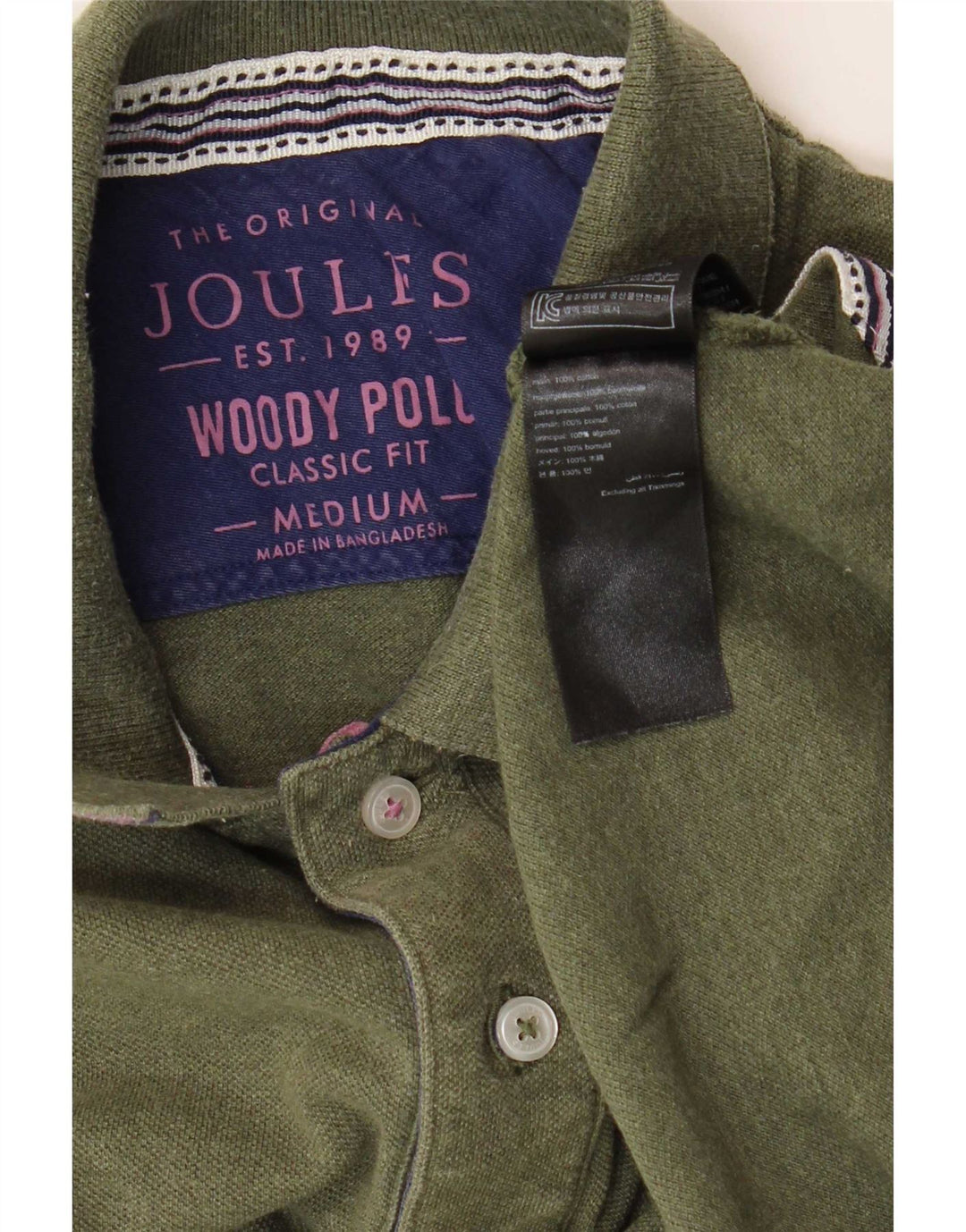 Joules Herren-Poloshirt mit klassischer Passform, mittlere Khaki-Baumwolle