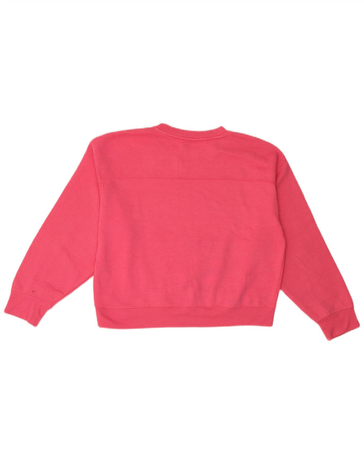 Zara Damen Sweatshirt-Pullover UK 14 Mittelrosa Polyester