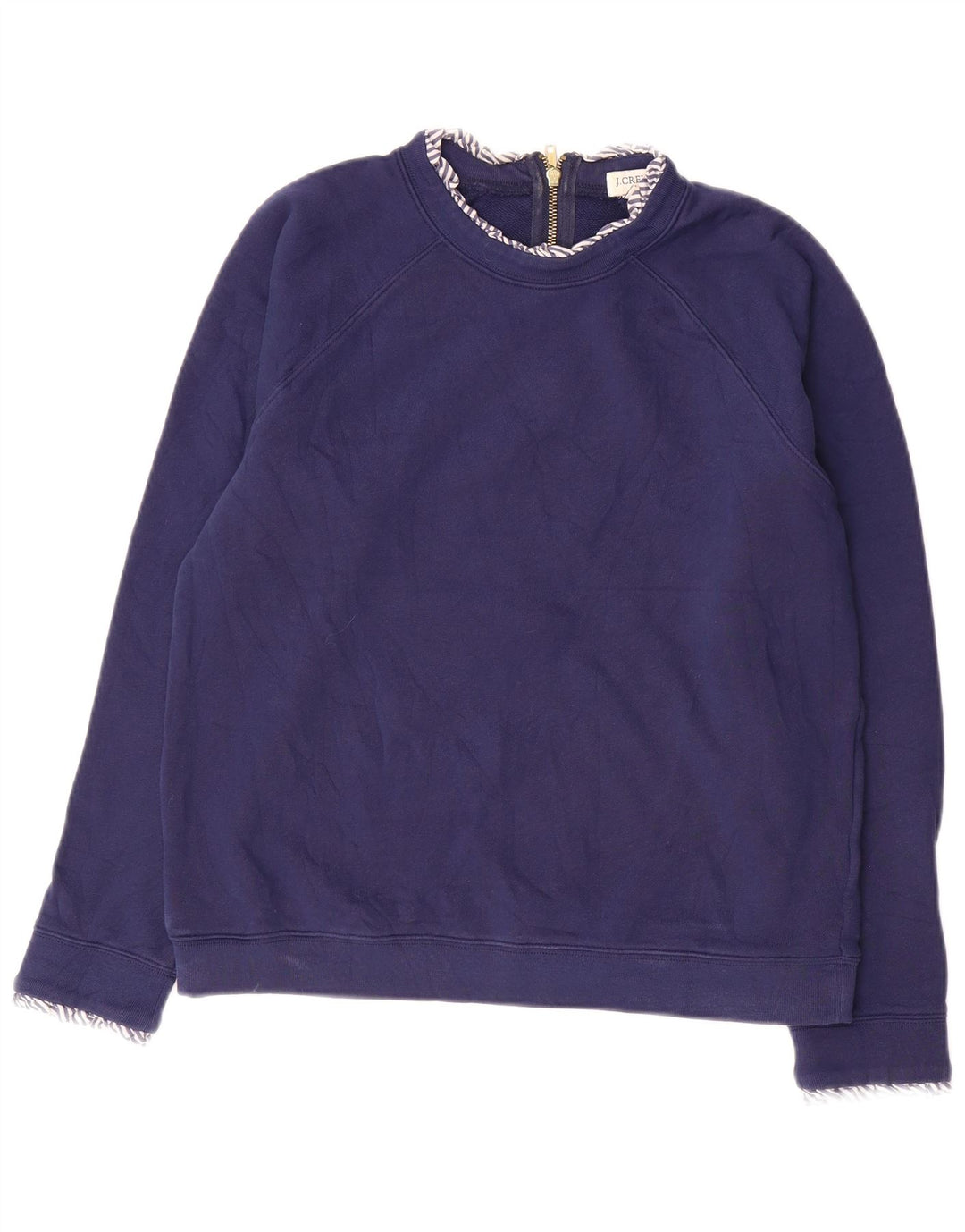J. CREW Damen-Sweatshirt-Pullover UK 14 Mittelmarineblaue Baumwolle