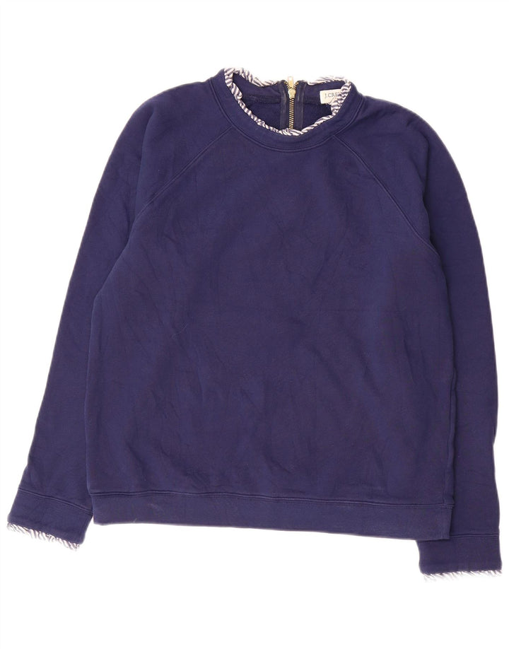 J. CREW Damen-Sweatshirt-Pullover UK 14 Mittelmarineblaue Baumwolle