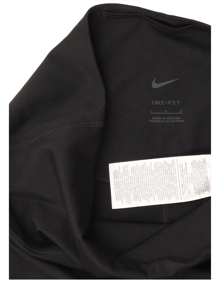Nike Damen Dri Fit Leggings UK 14 Large Schwarz Polyester