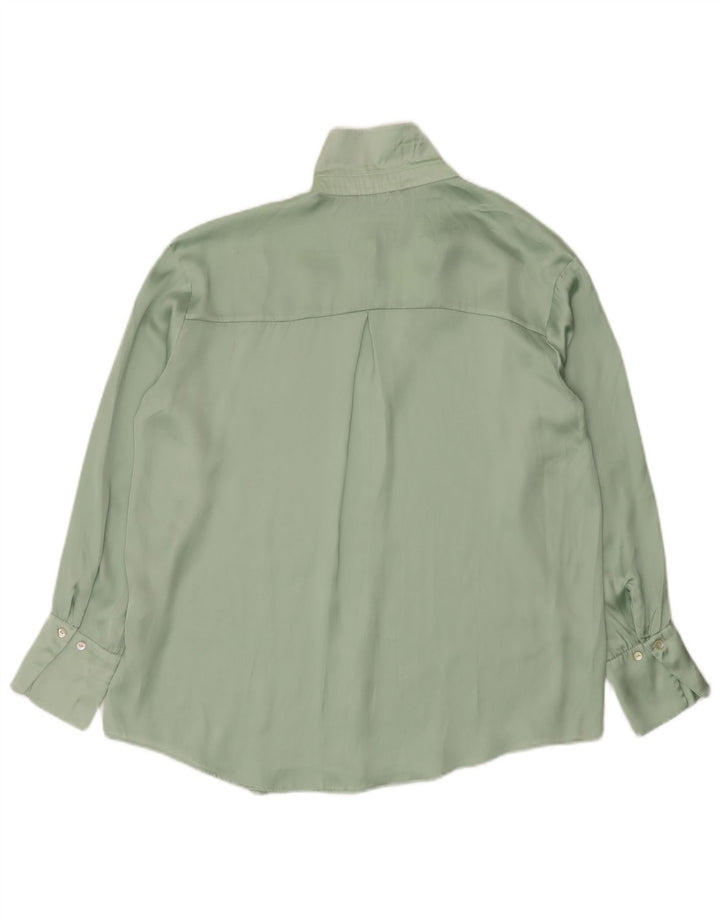 Zara Damen-Oversize-Hemdbluse, UK 14, Mittelgrün, Polyester