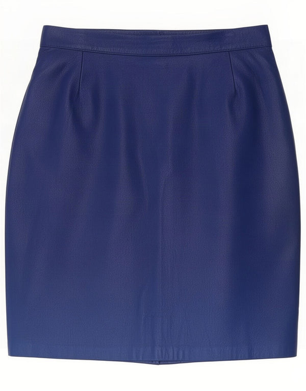 Vintage Damen Lederrock Small W26 Blau