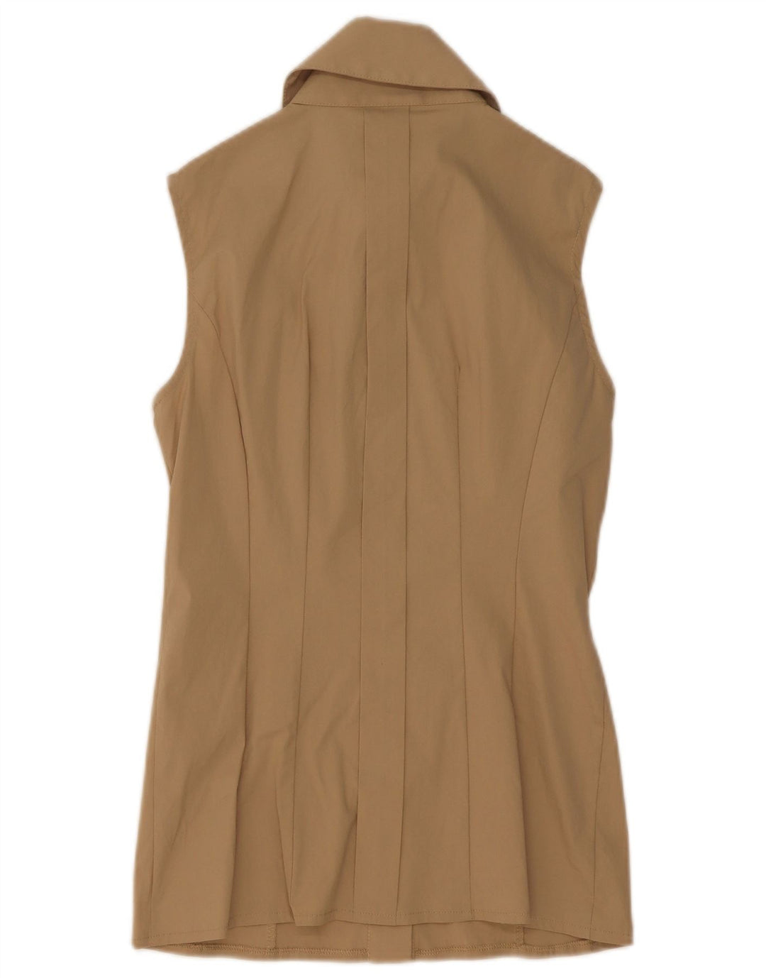 Elisabetta Franchi Damen-Hemdbluse mit Rüschen vorne IT 42 Mittelbeige
