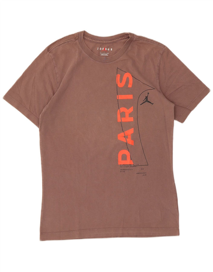 JORDAN Herren Paris Saint-Germain Grafik T-Shirt Top Small Braun