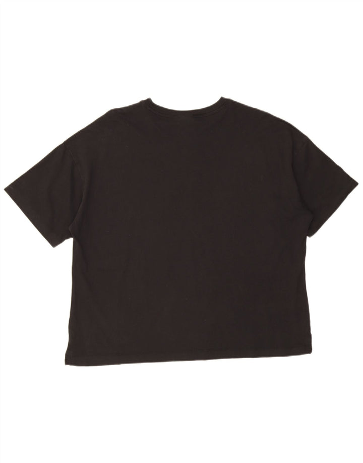 Champion Damen Übergroßes Grafik-T-Shirt-Oberteil UK 16 Large Schwarz