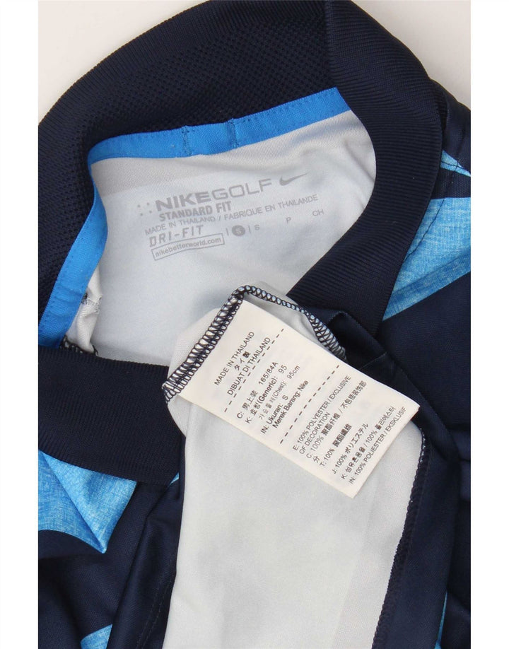 Nike Herren Dri Fit Standard Poloshirt, klein, blau gestreift, Polyester