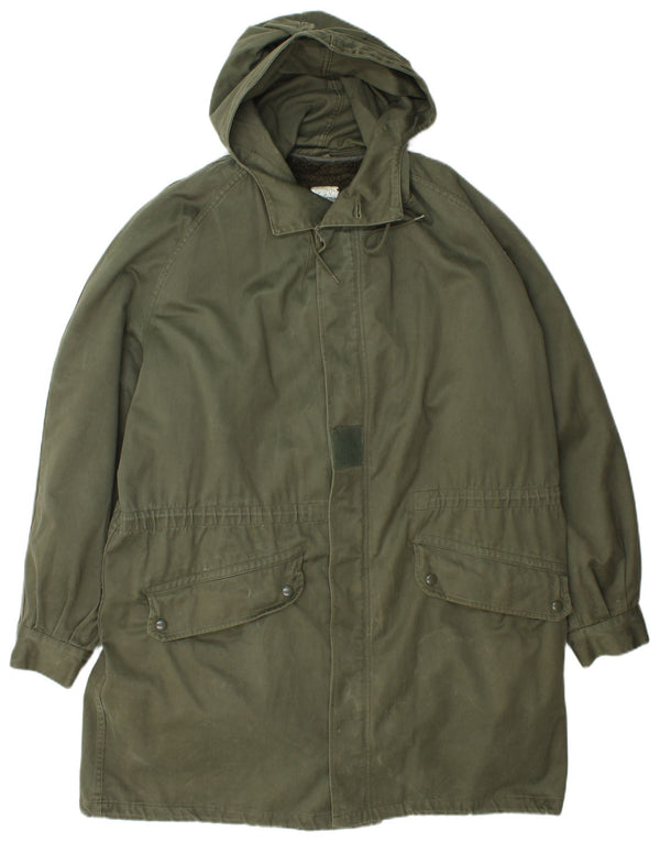 Vintage Herren Kapuzenparka Jacke UK 40 Groß Grün