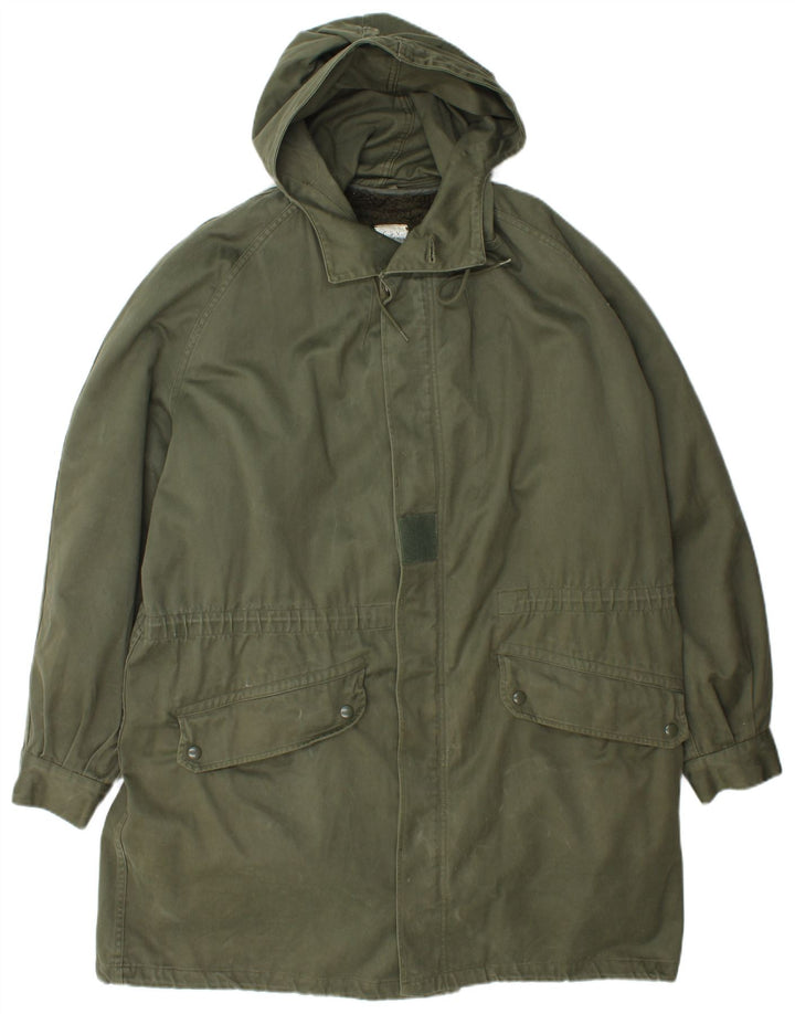 Vintage Herren Kapuzenparka Jacke UK 40 Groß Grün
