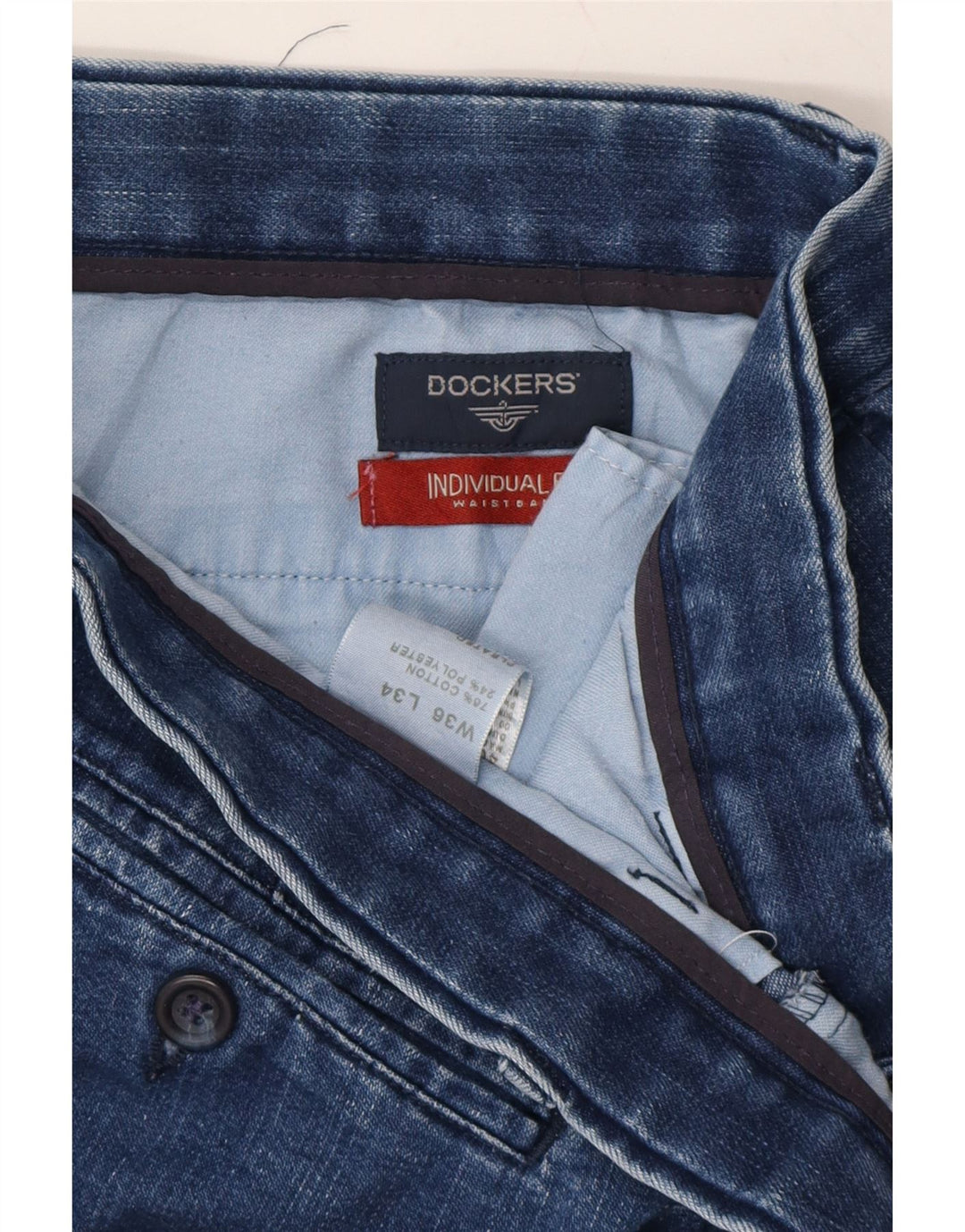DOCKERS Mens Straight Jeans W36 L34 Blue Cotton Vintage Dockers and Second-Hand Dockers from Messina Hembry 