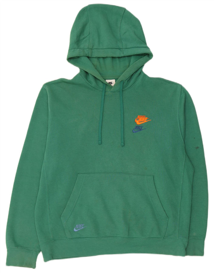 Nike Herren Kapuzenpullover aus mittelgrüner Baumwolle