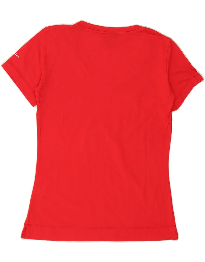CHAMPION Womens T-Shirt Top UK 10 Small Red Cotton Vintage Champion and Second-Hand Champion from Messina Hembry 