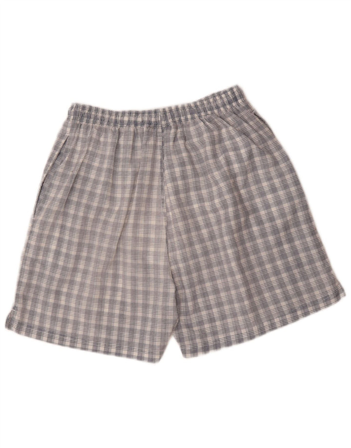 Umbro Herren-Sportshorts aus Nylon in mittlerem Marineblau mit Karomuster