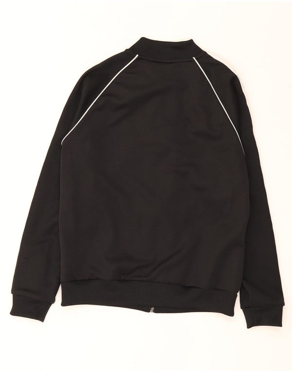 Adidas Damen Trainingsanzug Top Jacke UK 12 Medium Schwarz Polyester