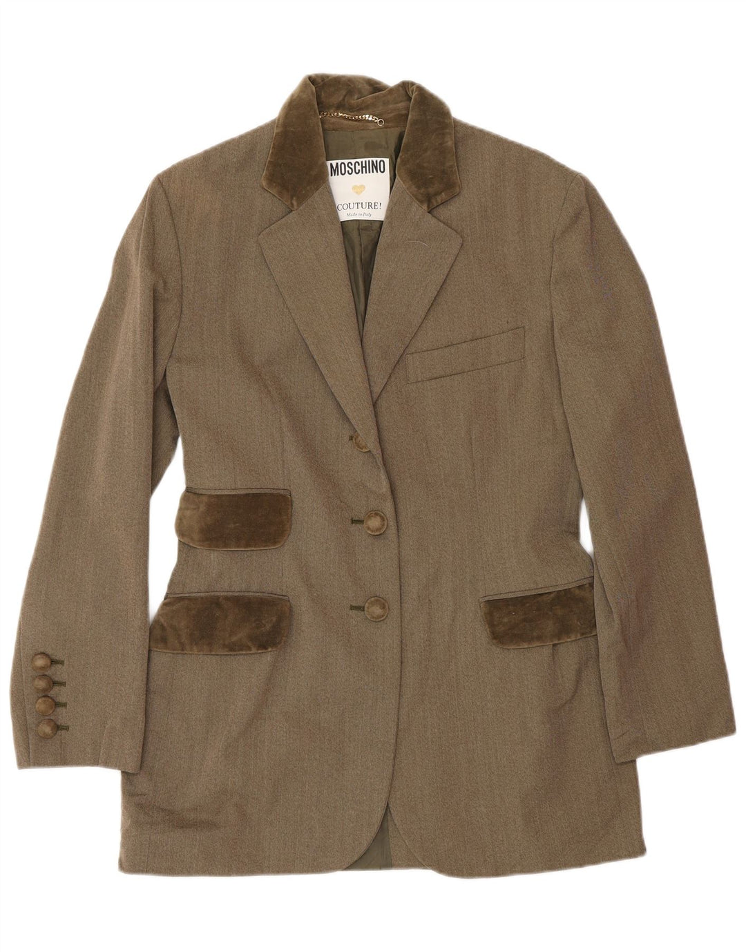 MOSCHINO Damen 3-Knopf-2-teiliges Rock-Set UK 12 Medium W28 Brown Classic