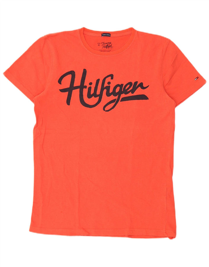 Tommy Hilfiger Herren Grafik-T-Shirt-Oberteil Mittelorange