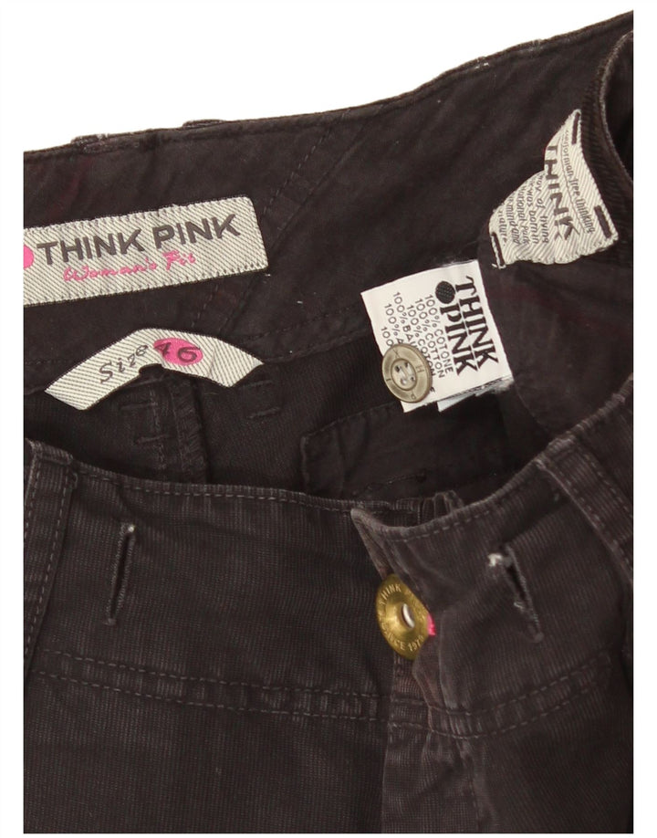 Think Pink Damen Cargoshorts IT 46 Large W34 Graue Baumwolle