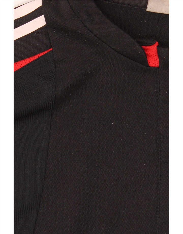 Adidas Herren-Trainingsanzug-Oberteil mit Reißverschluss am Hals, groß, Schwarz, Farbblock