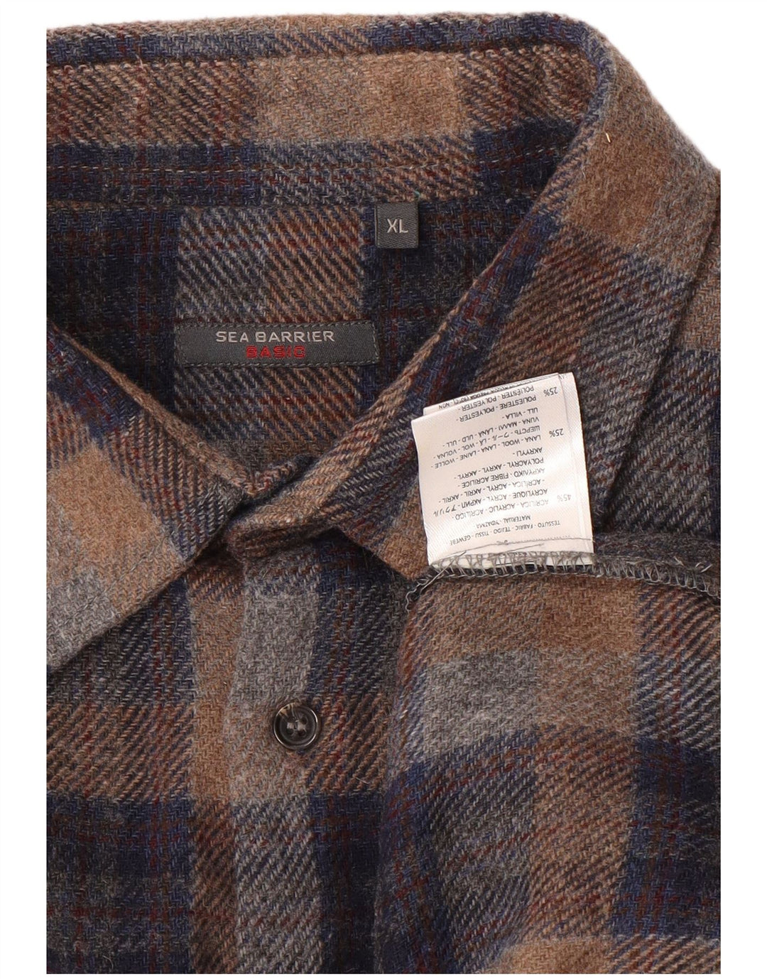 SEA BARRIER Herren-Overshirt-Hemd XL, grau kariert, Acryl