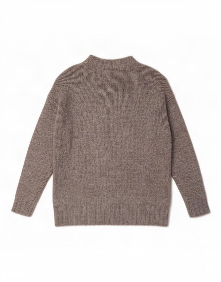 Marks & Spencer Damen-Pullover, übergroß, Rundhalsausschnitt, Gr. 10, Größe S, Grau