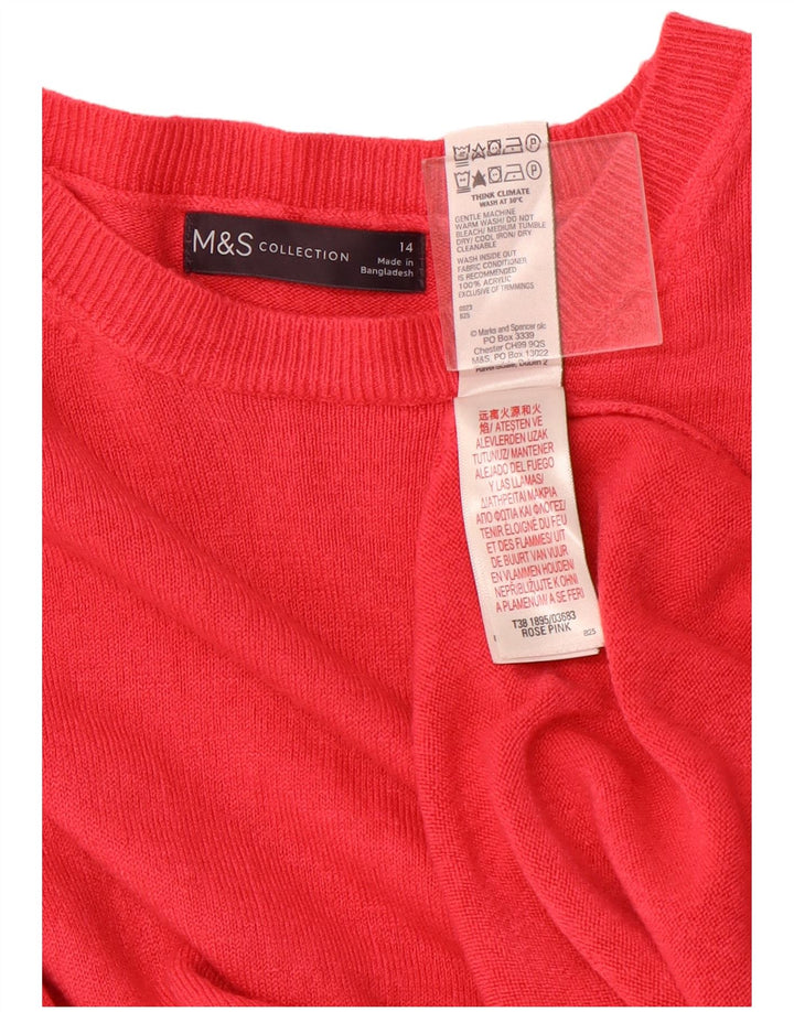 MARKS & SPENCER Damen-Pullover mit U-Boot-Ausschnitt, UK 14, Mittelrosa, Acryl